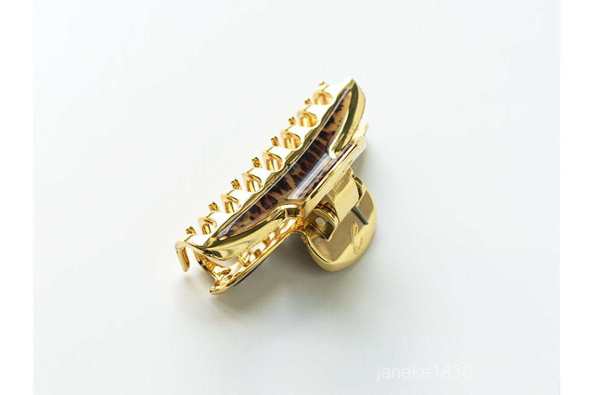 Janeke Hair Clip Gold Leopard 6 Teeth
