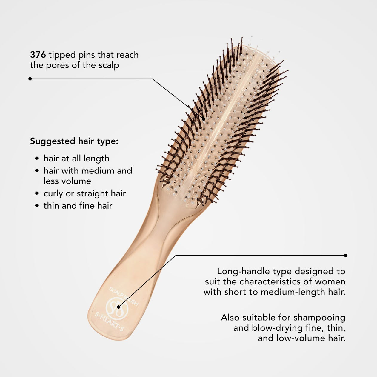 S-HEART-S Scalp Brush World Premium Long Gold